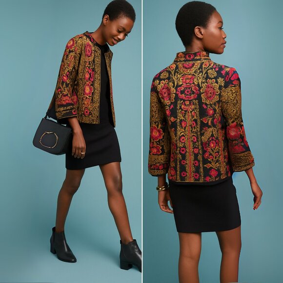 Anthropologie Sweaters - ANTHROPOLOGIE Moth Payton Floral Jacquard Cardigan